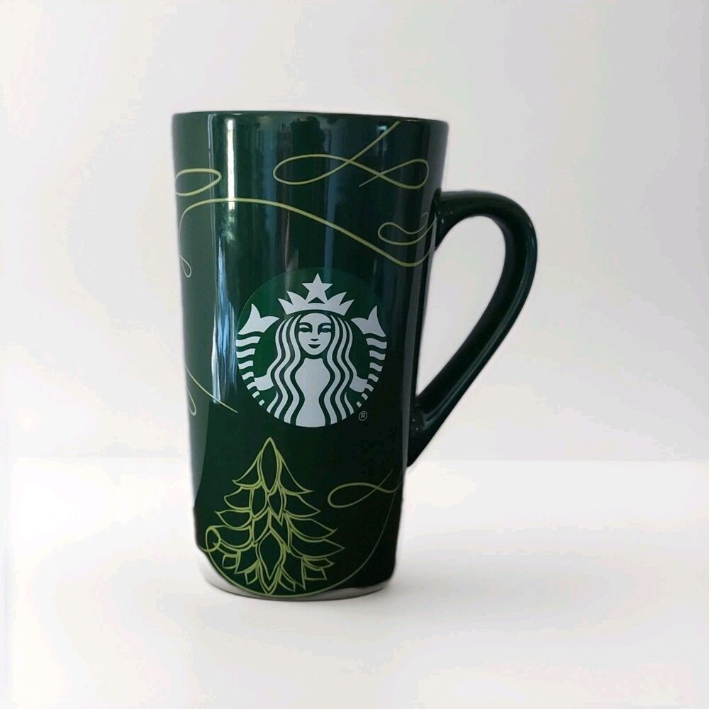 Starbucks 2020 Holiday Christmas Tree Green Swirl Tall Coffee Mug/Cup 16oz!